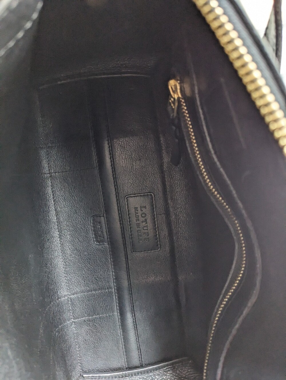 Lotuff Black Satchel Medium Leather Tote w/ Strap Customized JSG See Pictures - Picture 2 of 16